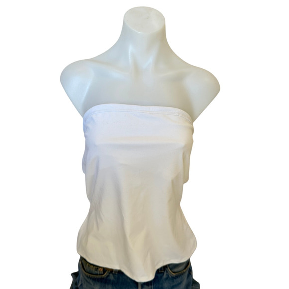 525 America White Tube Top LARGE Long Strapless Bodycon Bandeau Revolve $68 NEW - Picture 4 of 8